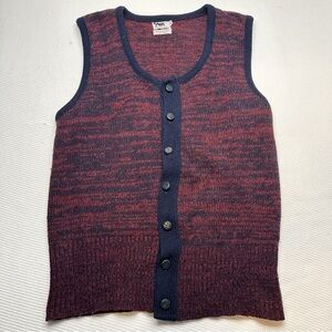 vintage LORD CLAYTON Marled Shetland Wool blend Button Down Vest XL
